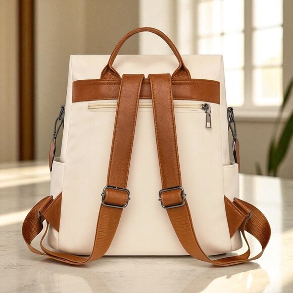 🆕️Sustainable Style: Chic Vegan Leather Backpack with Artisanal Craftsmanship - Picture 13 of 14